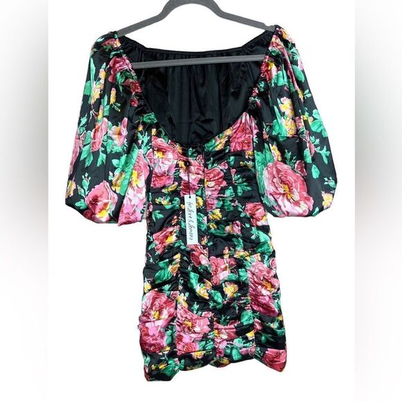 NWT For Love & Lemons 🍋 Jolie ruched mini dress size Small - Picture 6 of 11